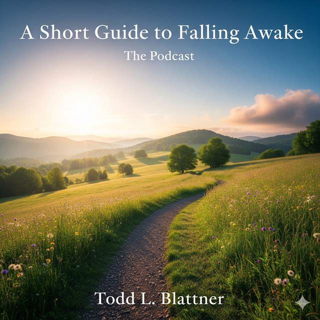 A Short Guide to Falling Awake, the podcast, on YouTube: a winding path through a sunlit meadow (opens in a new tab)